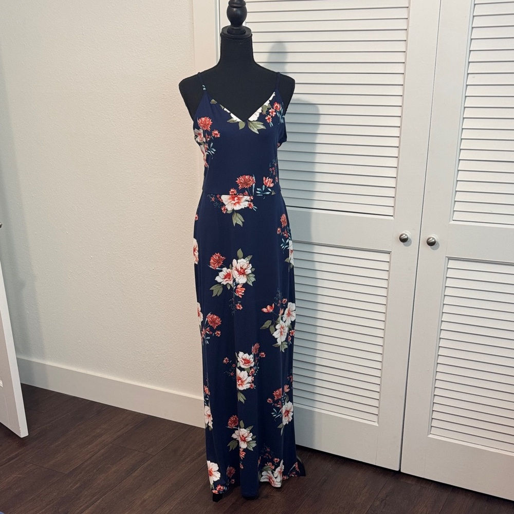 Navy Floral Maxi Dress